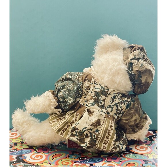 VTG 1996 Pickford Brass Button Bear Opal Stuffed Animal w/ Outfit & Hat - Picture 5 of 7